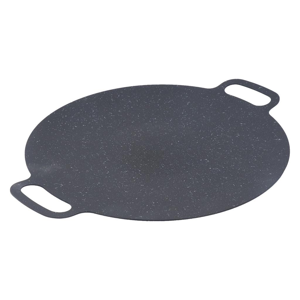 Okrągły talerz do grillowania nieprzywierający patelnia do smażenia BBQ z szczypcami do żywności i rękawicami ochronnymi 30 cm /