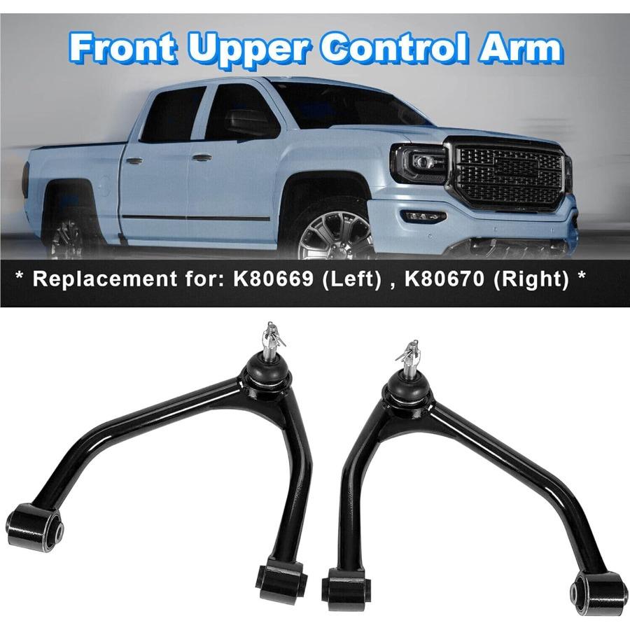 Front Upper Control Arms Tubular Suspension Leveling Kit for 24 Lift Application On 20072020 Chevrolet Silverado Suburban Tahoe