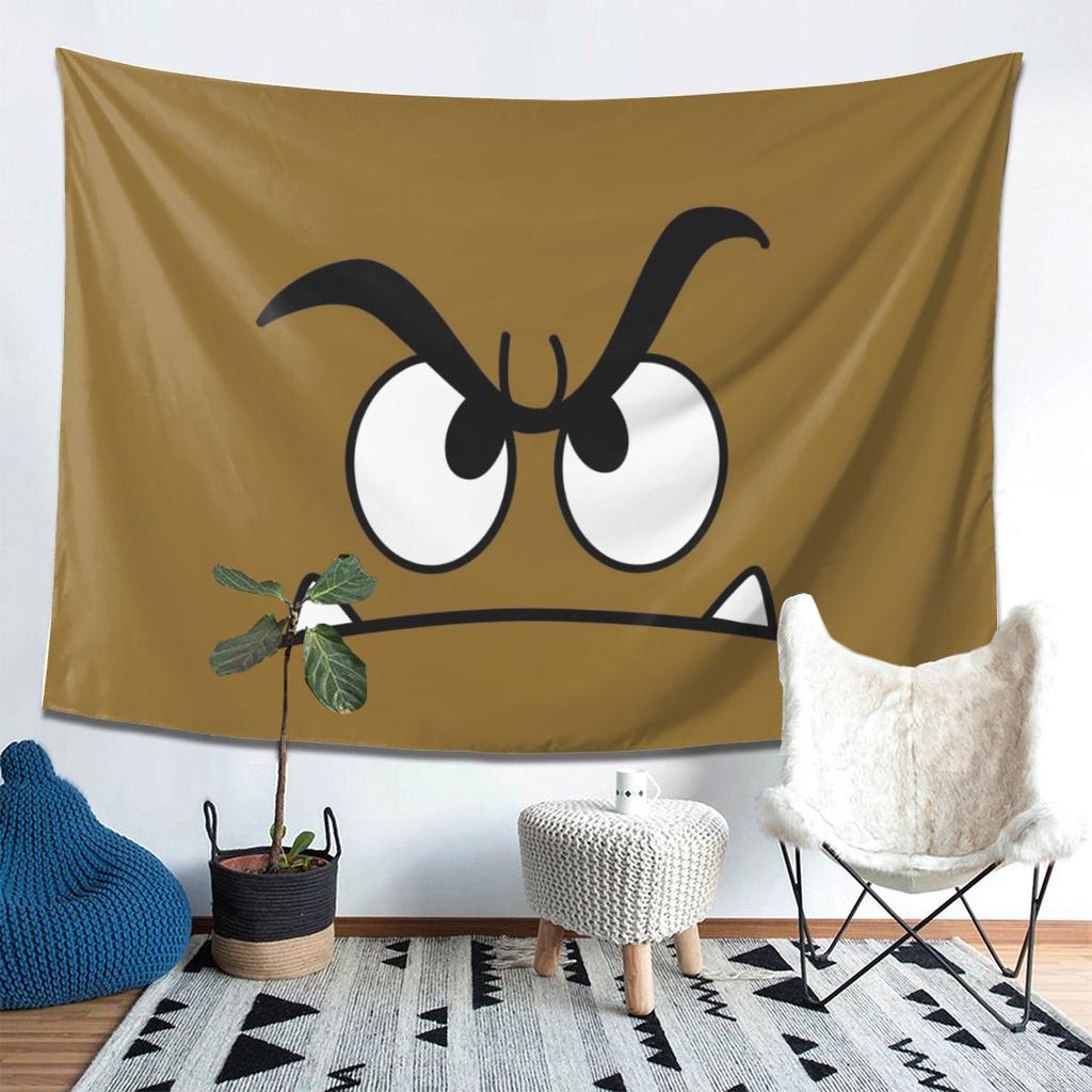 Goomba Face Tapestry Decoration Art Aesthetic Tapestries for Living Room Bedroom Home Wall Cloth Wall Hanging