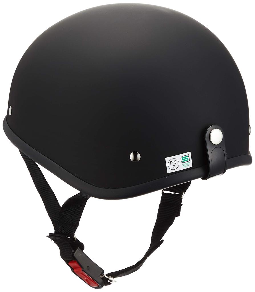 Bike Parts Center Helmet Half Ducktail Matte Black Free Size Circumference Than 7117 (Head 57cm~less 60cm)