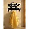 1pc Vintage Car Cup Hook Matte Black Iron Hanger, Rustproof Wall Decor for Garage Bathroom Bedroom