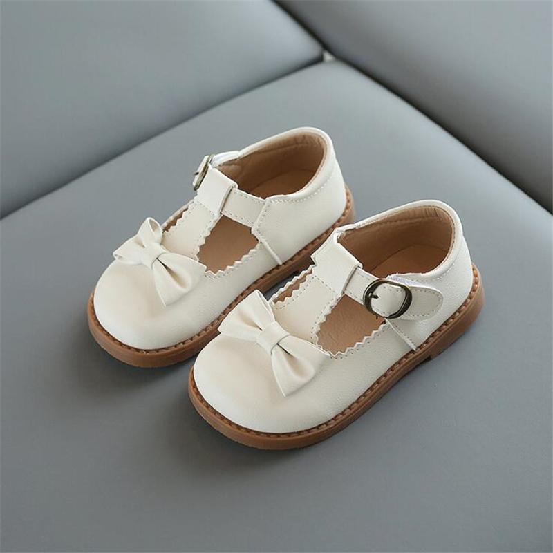 Girls Tassel Flat Shoes Children Soft Princess Bow Buckle Comfortable Wedding Patent Leather Kids School Casual Shoes 21