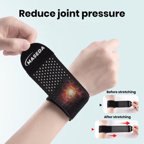 1Pc Wrist Wrap with Fastener Tape Adjustable Sweat-absorbing Weightlifting Powerlifting Hand Wrist Support