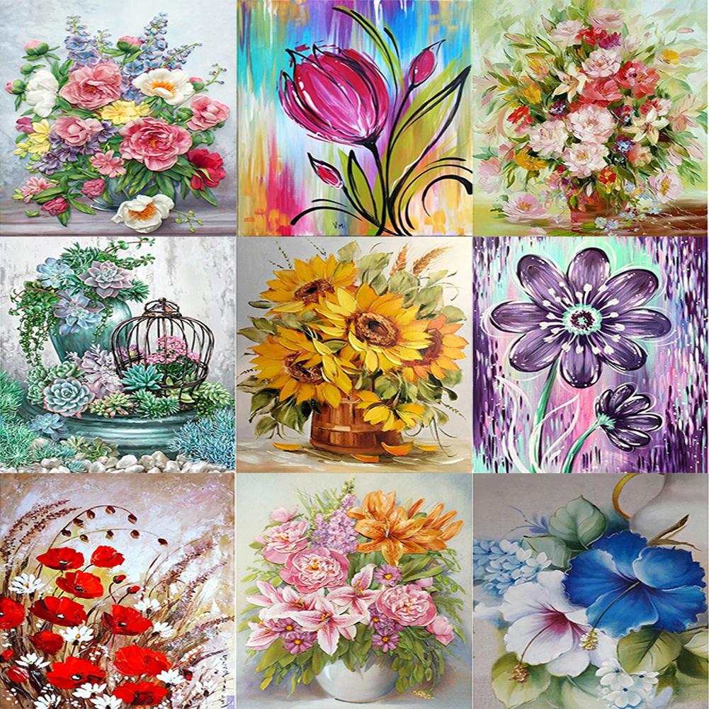 5D DIY Full Drill Diamond Painting Flower Cross Stitch Embroidery Mosaic Kit