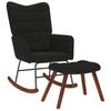 Black Velvet Rocking Chair with Footstool