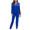 Set de 2 piese casual la modă pentru femei, cu mânecă lungă - Set de culori: Costum cu glugă și buzunare, croială slim