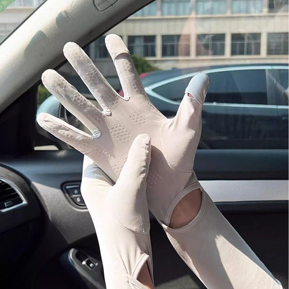 Long Gloves Sun Protection Gloves Ice Silk Bicycle Gloves Breathable Ice Silk Sleeve  Summer