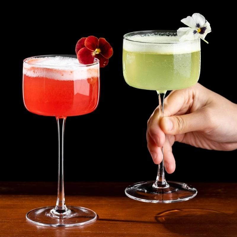 Creative Cocktail Glasses Cups,Square Martini Glass Cup,Thin Margarita Glasses Cup,Glass Goblet,Bar Kitchen Accessories