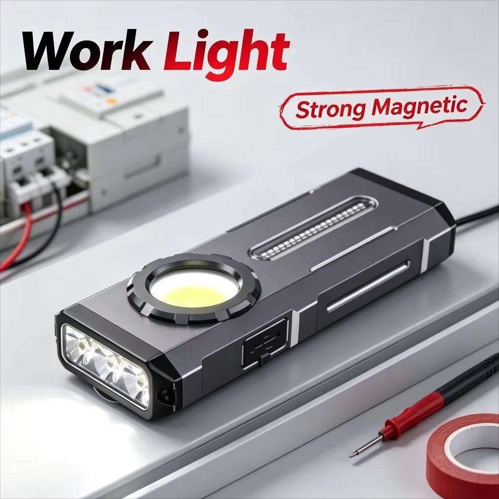 Pocket High Power LED Flashlight Rechargeable Portable RGB Torch Magnetic Digital Display Headlamp Outdoor Camping