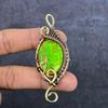 Yellow Triplet Opal Handmade Copper Eire Wrap Jewelry Pendant 3.15" V3v49