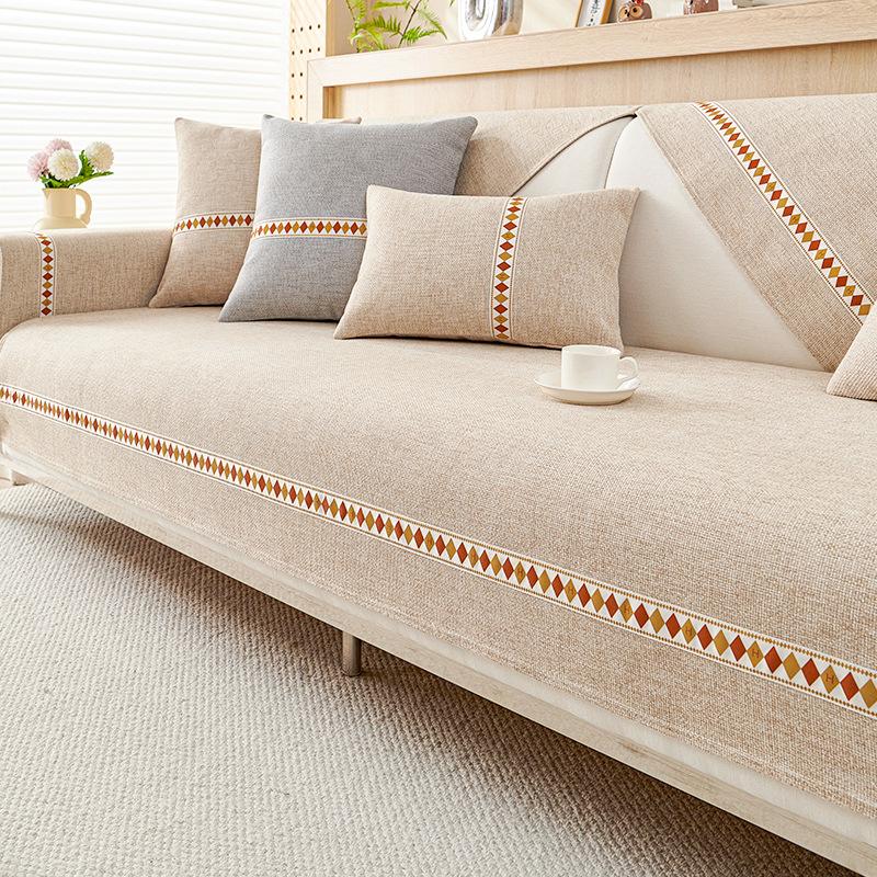 Sofa Cushion Four Seasons Universal Light Luxury Backrest Towel Modern Cushion High-End Summer Sky Sofa Cover Cover Cloth Cushion