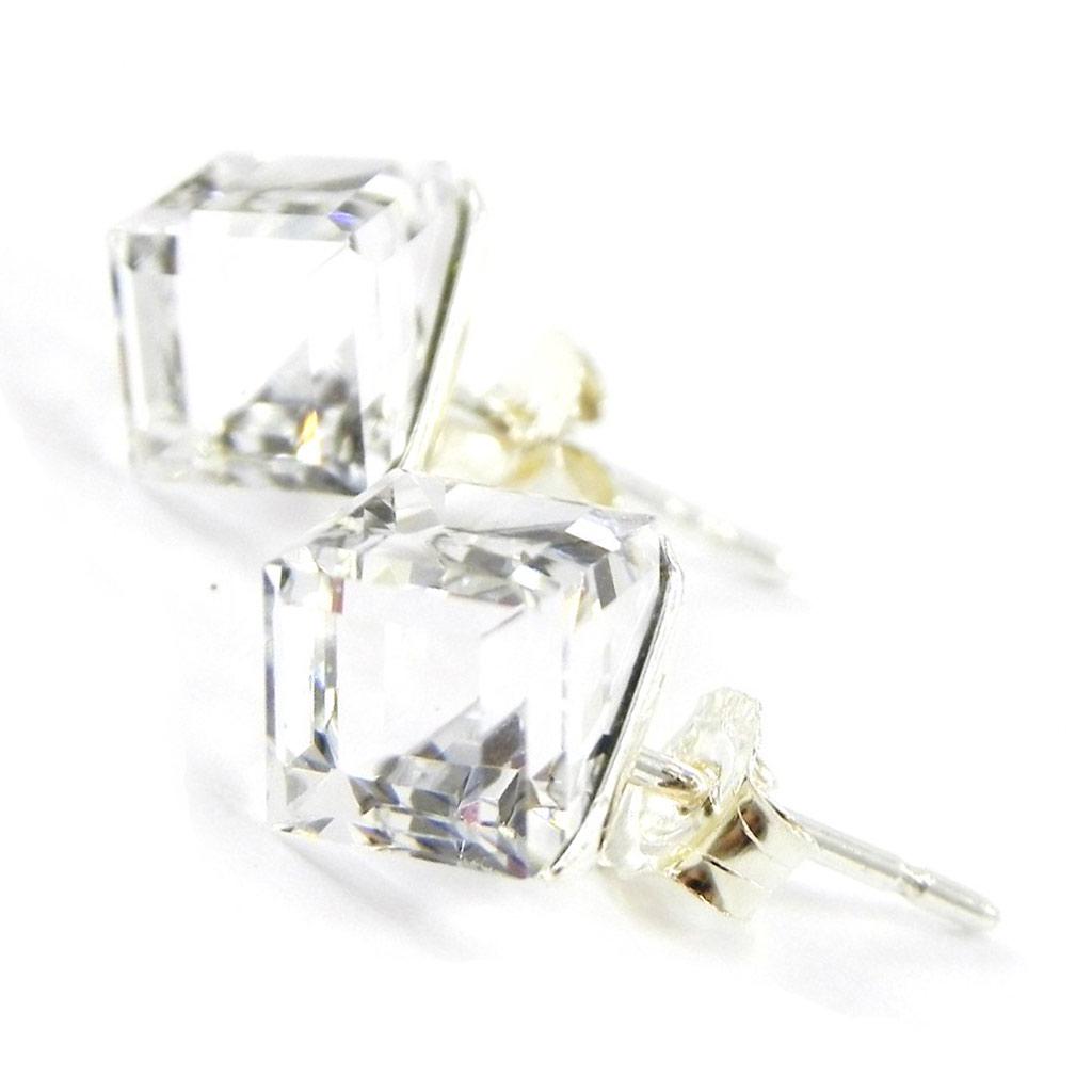 Les Trésors De Lily [I1086] - BO Stříbrné 'Křišťálové kostky' bílé 6 mm