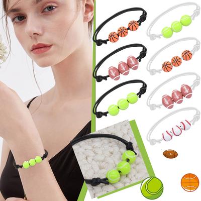 Koszykówka Baseball Bransoletka Linia woskowa Tenis Rugby Bransoletka Chłopcy Dziewczęta Biżuteria sportowa