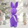 Easter Bunny Statue Freestanding Foam Rabbit Ornament Faux Moss Rabbit Flocked Bunny Figurine Centerpiece for Desk Mantel Dining Table