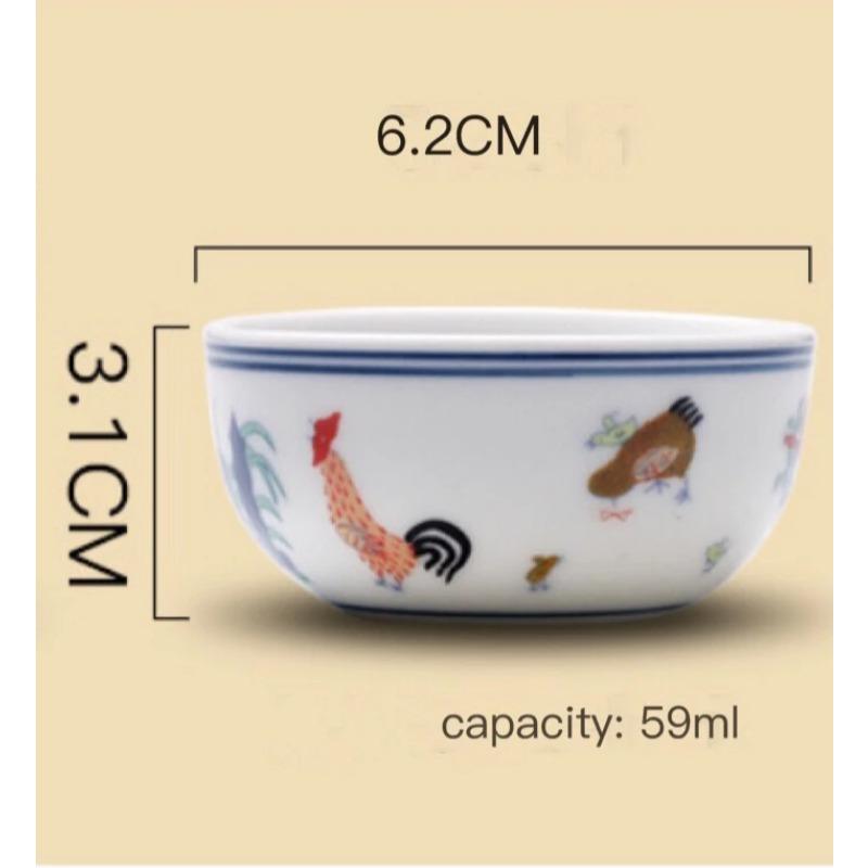 Ceramic Cup Chinese Style Handmade Antique Bone China Chicken Cup Tea Wine Water Ware Household Kitchen Supplies Drinkware
