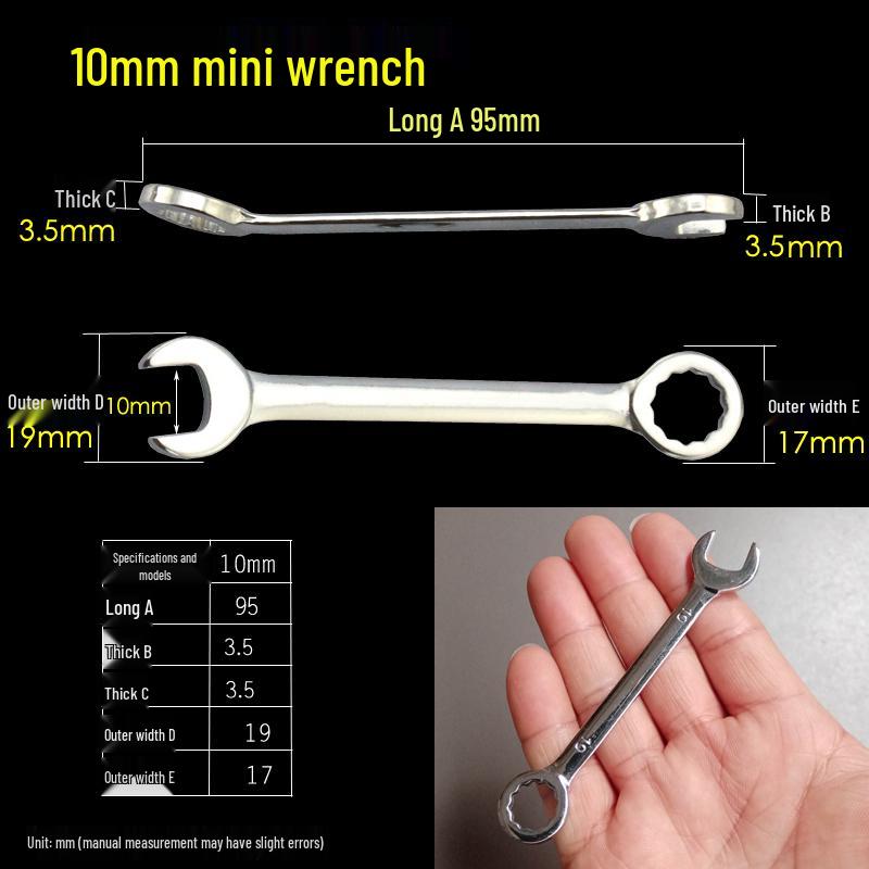 Mini Metric & Imperial Wrench Set 4-11mm Box/Open End