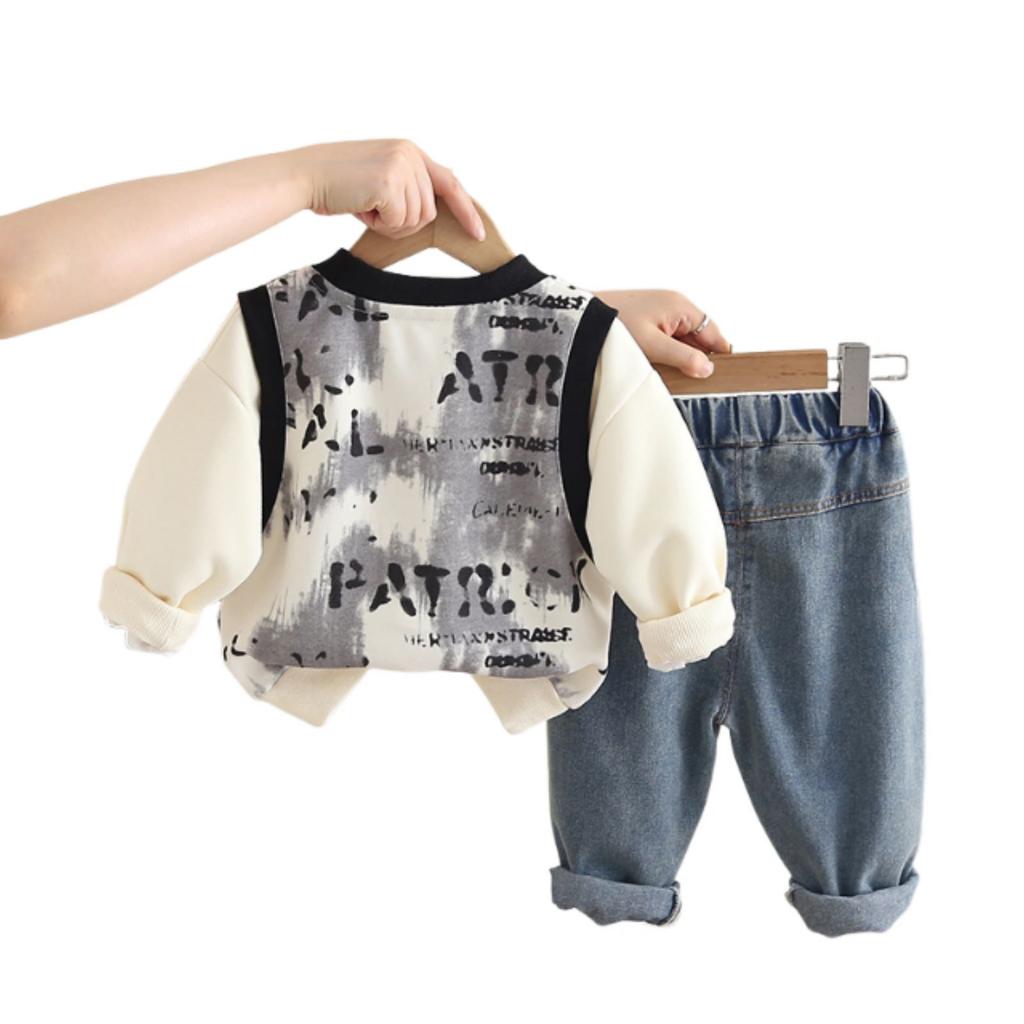 Kids Casual Long-Sleeve Set, Comfortable Daily Wear Outfits