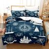 Anchor 3d Bedding Set Ocean Style Quilt Cover E xtra large double bed Duvet Cover With Pillowcase For Kids Boy Queen King Size