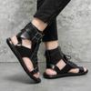 Trends Mens Summer Leather Sandal Classic Retro Style Flats Men Designer Roman Sandals Casual Light Ankle Strap Sandals