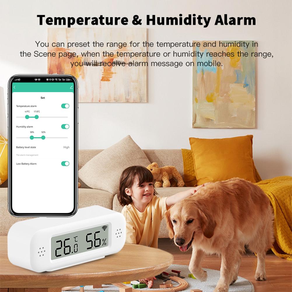 1 Set Home Smart Thermometer Hygrometer For Tuya Intelligent Home WiFi Temperature Humidity Sensor Thermometer Hygrometer