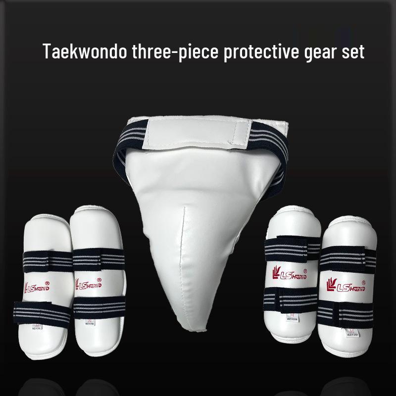 Three-Piece Taekwondo & Sanshou Protective Gear Set: Karate Boxing Arm Guards & Thickened Leg Guards