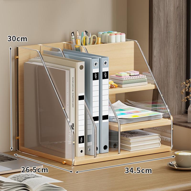 

Multifunctional Desktop Organizer Set - Space-Saving Workspace File Holder And Document Shelf for Office Organization