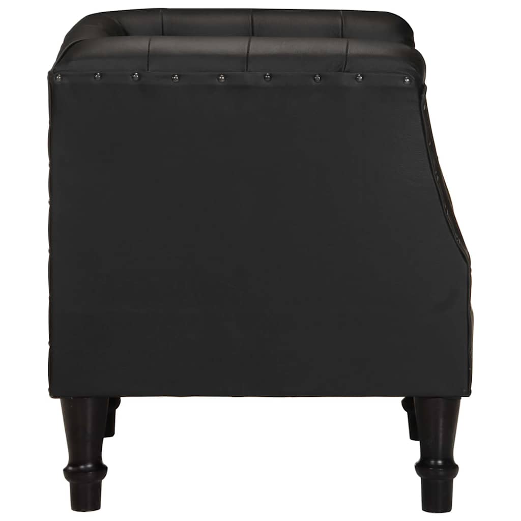 Armchair Black Genuine Leather