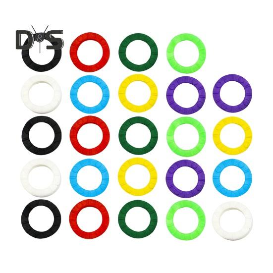 24/32/40 Pcs Colored Key Caps Flexible Round Rubber Key Covers Semi-circular Key Tags Identifiers for House Keys Non Odd-Shaped Keys
