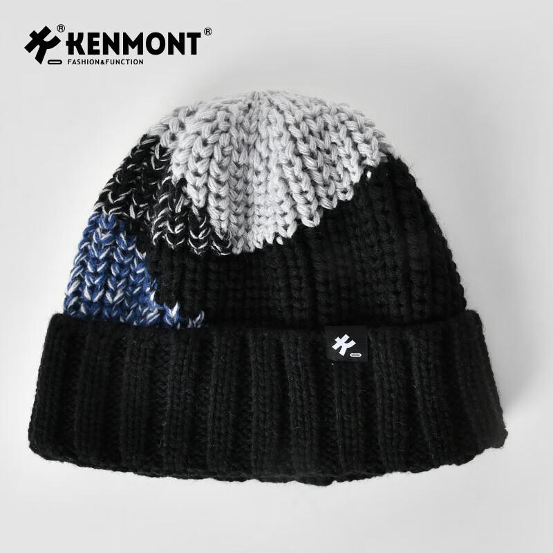 Мужская зимняя вязаная шапка с ушками Kenmont 58cm