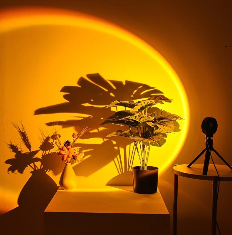 Lámpara de Proyección de Atardecer RGB - Iluminación Ambiental de Fondo para Sesiones de Fotos