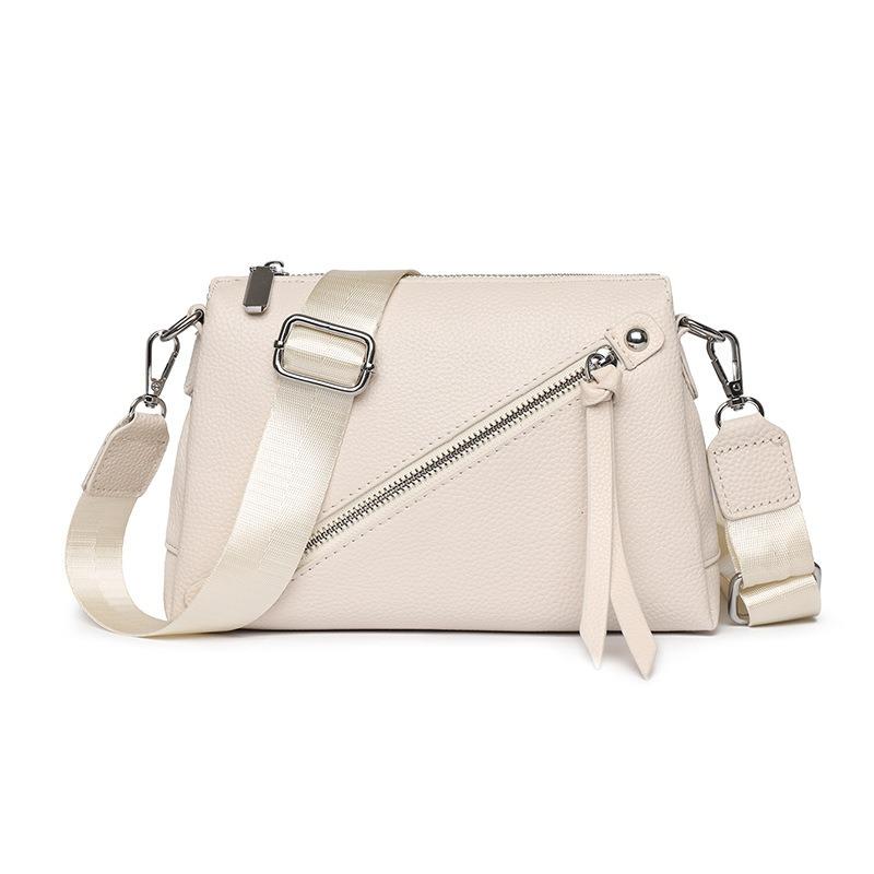 Litschi-Muster Rindsleder Tasche Damen neue einfache Umhängetasche vielseitige einzelne Schulter trendige weiche Leder tragbare kleine quadratische Tasche