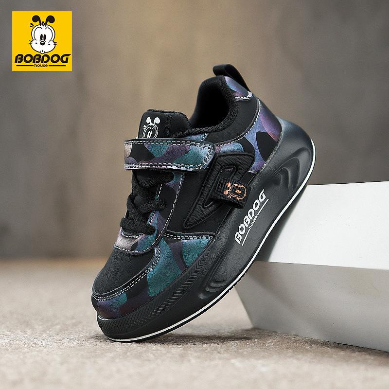 Babu Bean Classmate Boys Shoes Spring and Autumn New Leather Surface Waterproof Casual Board Shoes Girls Shock Absorption Children's Sports Shoes