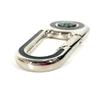 FENDI Logo compass carabiner Bag Charm Key Holder Metal Silver