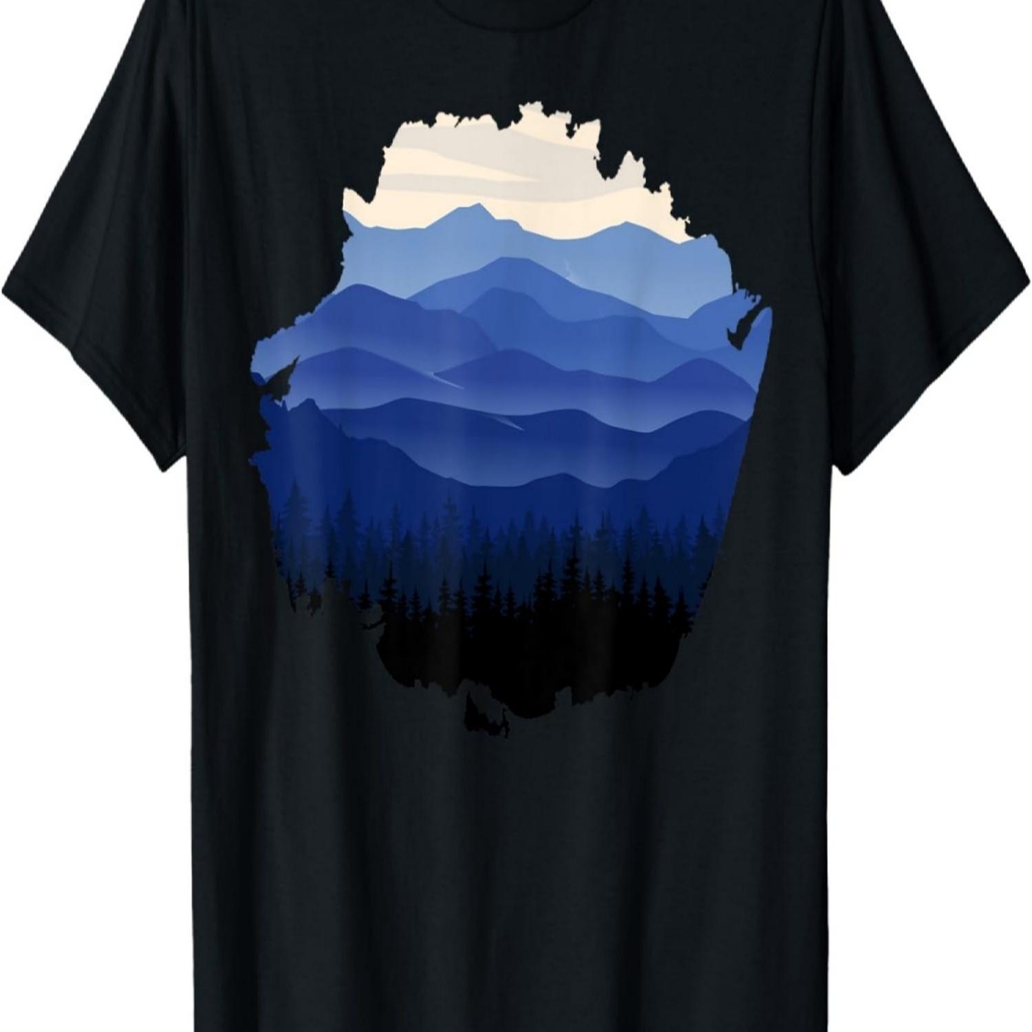 Timeless Mountain, Nature Trees and Forest T-Shirt(12) S