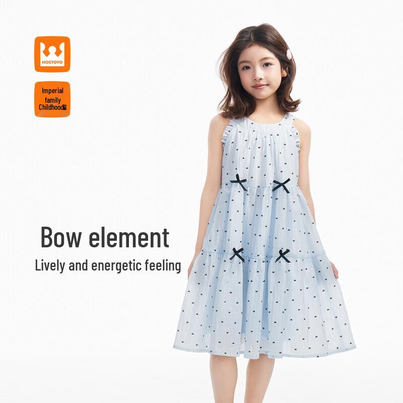 Girls  Fashion Sleeveless Bow Dress 120