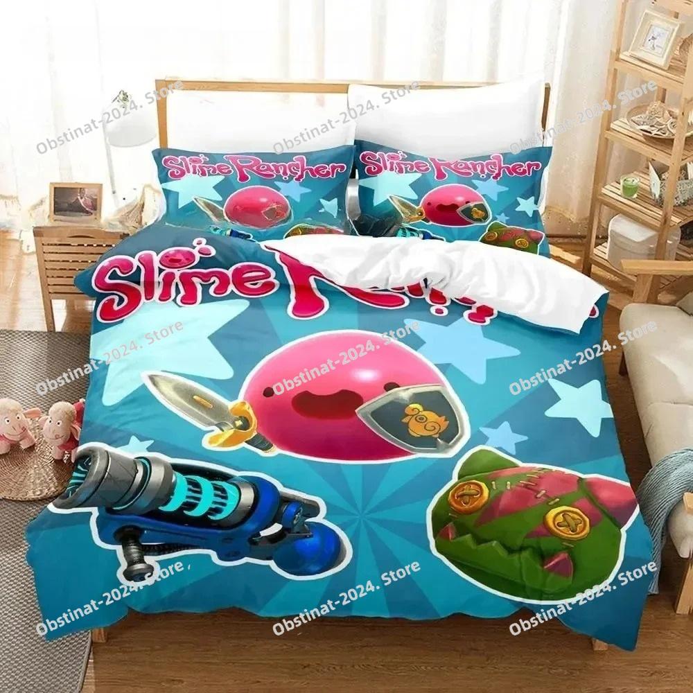 3D Anime Spiel Slime Rancher 2 Bettwäsche-Set Bedruckte Bettbezug Kissenbezug Einzel Doppel Stil Queen King Size Sets
