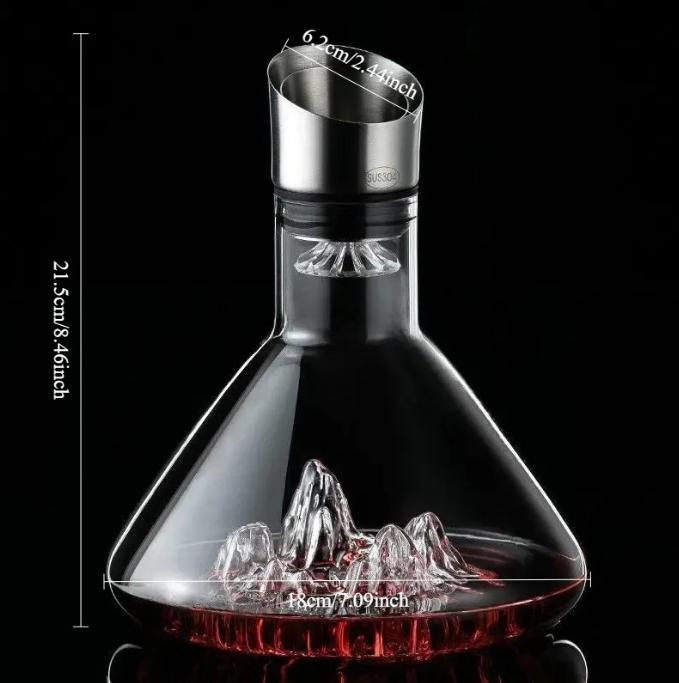 Japanese 3D Glacier Mountain Whiskey Glass Set - Old Fashioned & Rock Glasses with Wooden Gift Box for Whisky, Vodka, Wine