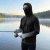 Men's Outdoor Casual Gradient Print Hooded Long Sleeve Sun Protection Shirt Lightweight Breathable Quick Dry Sports Top