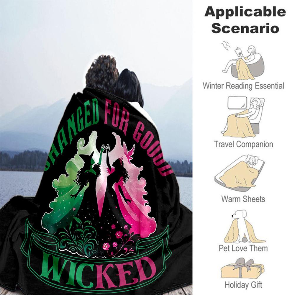 1pc Wicked Good Outdoor Blanket Lightweight Flannel, Soft & Warm, All-Season Use for Sofa, Outdoor, Camping, Living Room, Office083