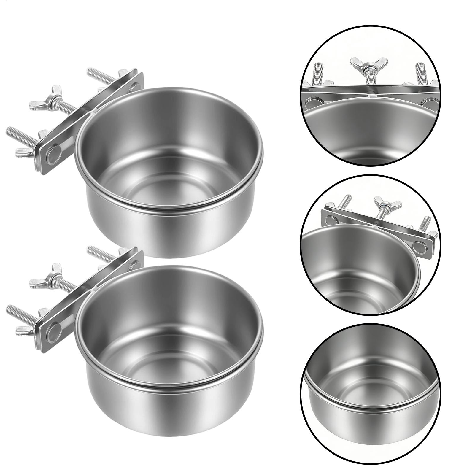 

Bird Food Bowl 2-Piece Stainless Steel Pet Bowl Bird Feeding & Watering Supplies for Cage for Parrots Cockatiel Conure Pigeon China Mainland