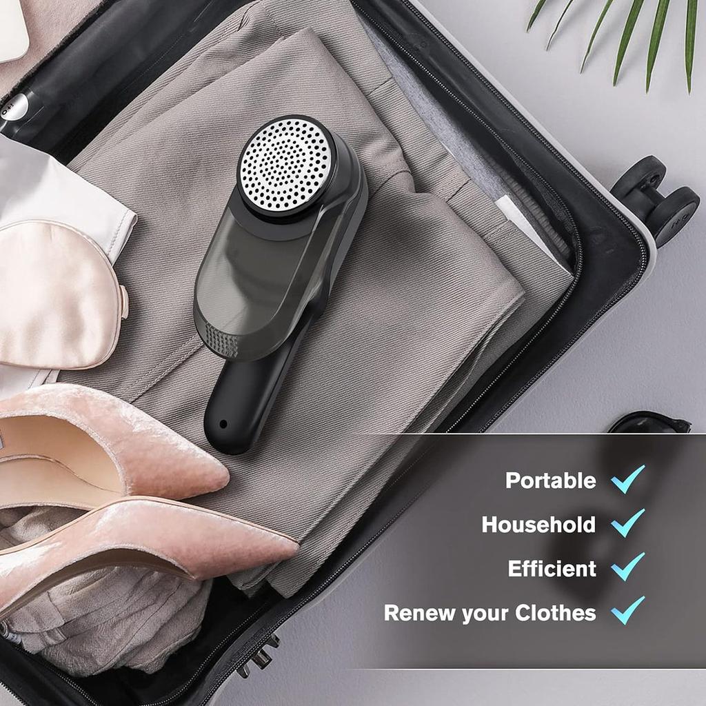 Fabric Shaver, Electric Lint Remover for Clothes Furniture, Rechargeable Lint Shaver with 2 Speeds 3 Replaceable Blades