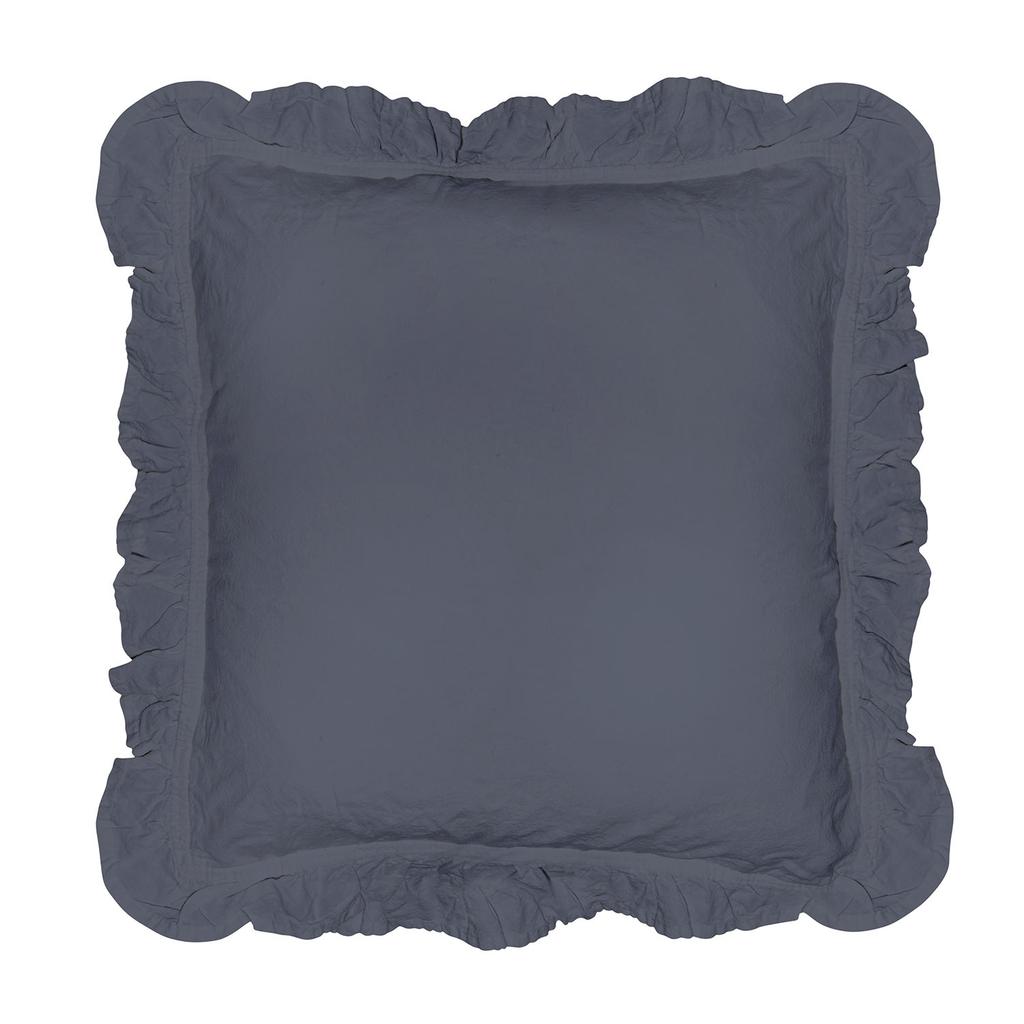 Pillowcases 40x40 with Ruffles, Graphite, Set of 2