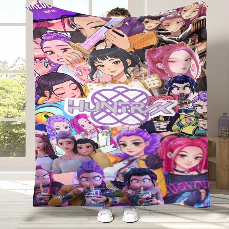 K-Pop Démonvadászok Arany Saja Fiúk Flanel Takaró, Ultrapuha Meleg Plüss Dobótakaró Otthonra Hálószoba Ágy Kanapé Fedésére Irodai Piknikhez
