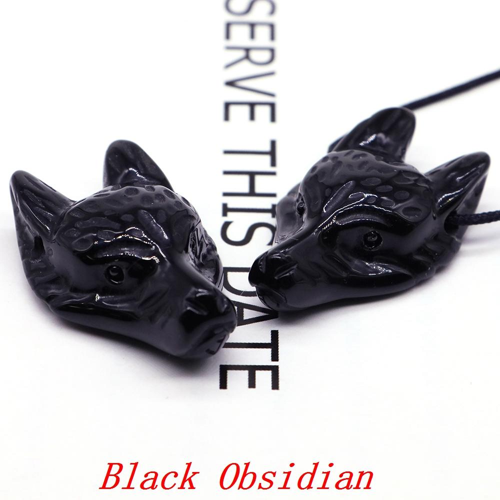 Testa di Lupo in Pietra Naturale da 1,5" Cristallo Curativo Reiki Animale Scolpito a Mano Statuetta Decorazione in Pietra Preziosa Fai da Te Accessori per Gioielli Regali