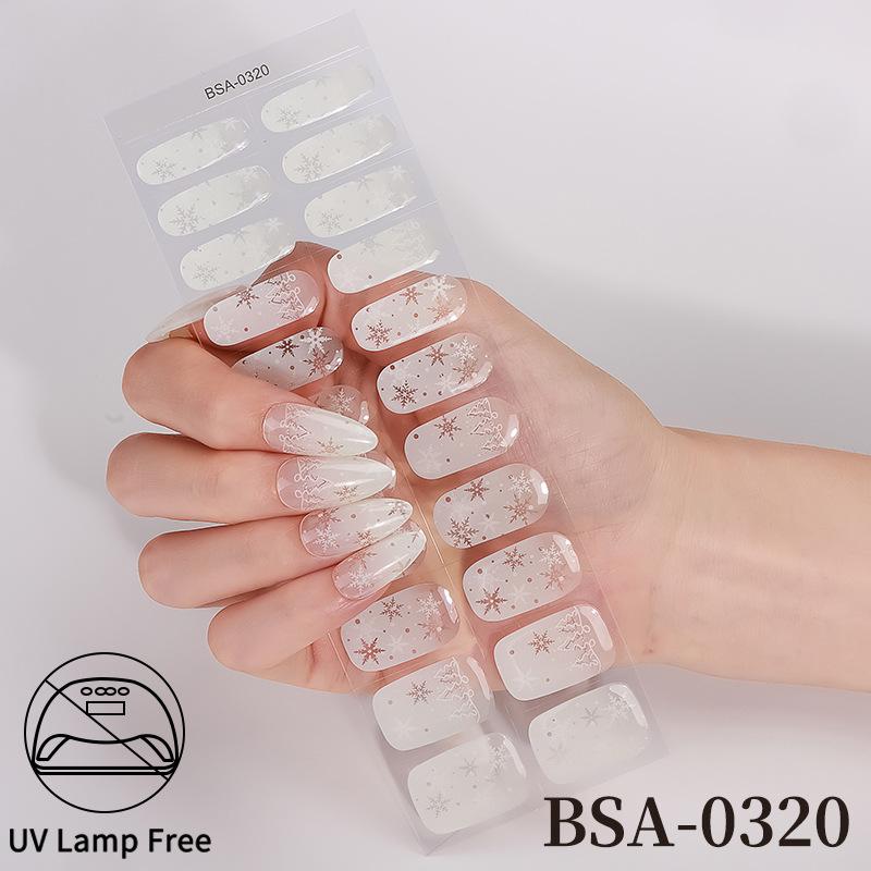 Gel Nail Sticker Waterproof Leopard Print Bronzing Free Baking Lamp Gel Nail Sticker Full Sticker UV Free