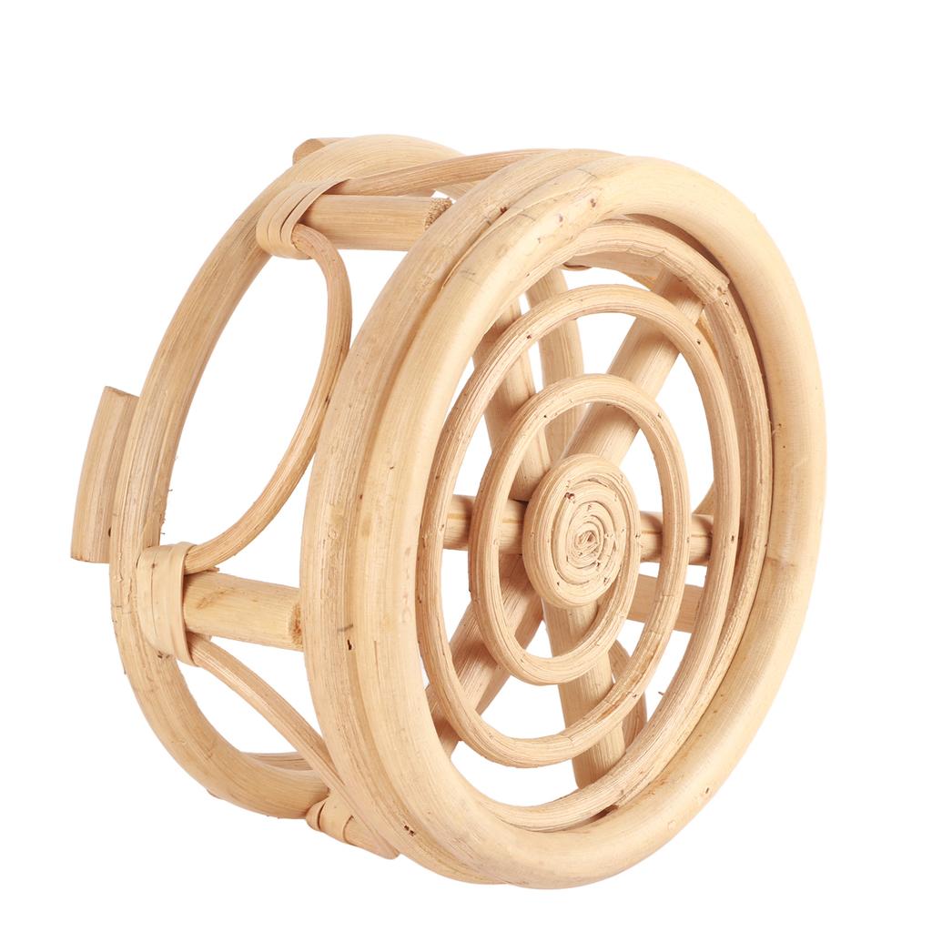 Rattan Indoor Plant Stand Round Shape Natural Plant Rack Handmade Rattan Planter Stand for Home Garden Yard Small