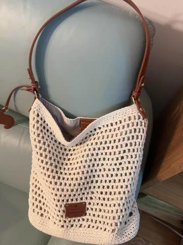 

Nanfeng versatile trend holiday garden bucket bag women s spring and summer lazy wind beach woven bag shoulder messenger bag