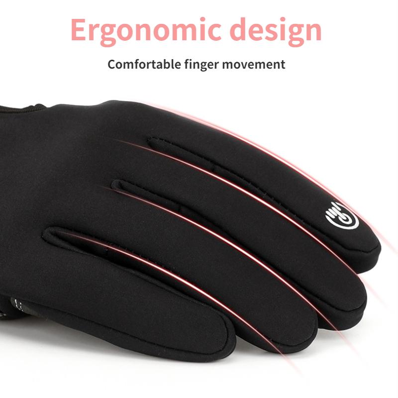 Winter Gloves Warm Waterproof, Thermal Cotton Cycling Gloves for Men Women with Touch Screen, Cold Weather Drving Gloves for Bike  Skiing Snow