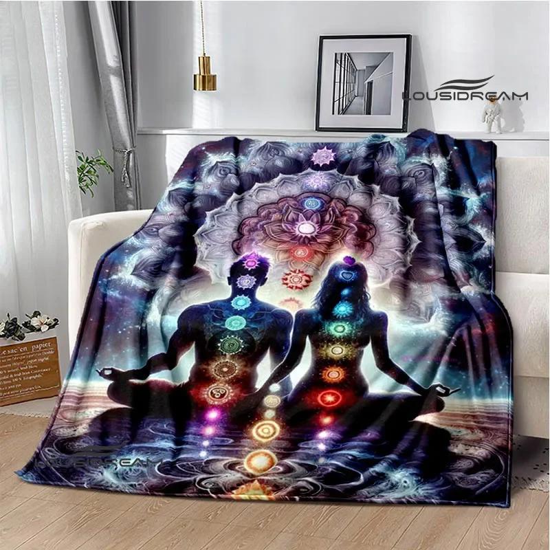 3D Chakra Printed Blankets Warm Flannel Blankets Soft and Comfortable Blanket Bed Linings Blankets for Beds Birthday Gift