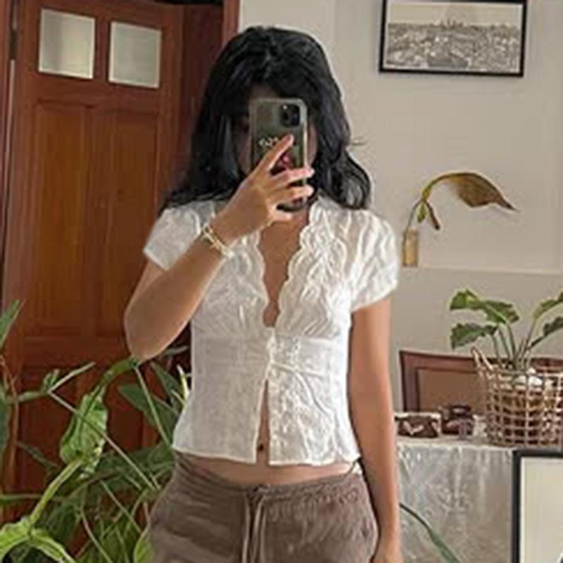 Blůza s texturou mašle v pase, rukávy, výstřih do V, kardigan na knoflíky, košile